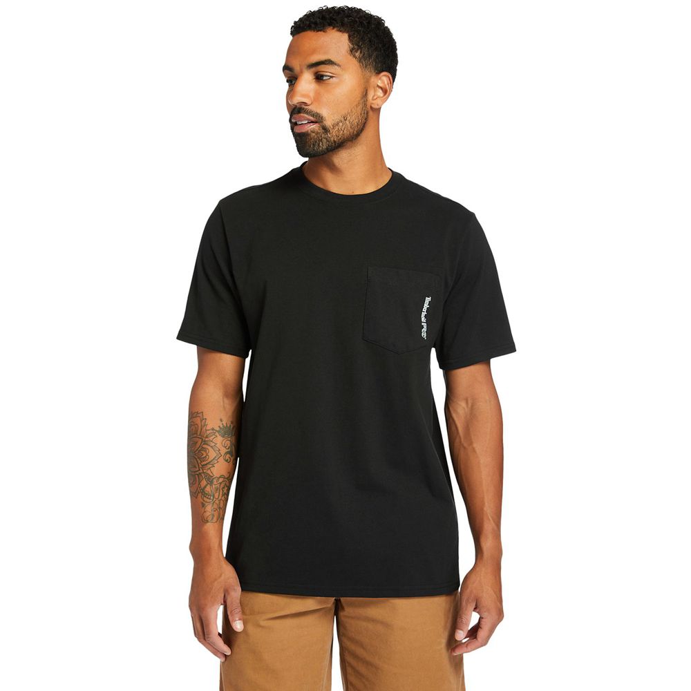 Camisetas Timberland Argentina Hombre - Pro® Short Sleeve Base Plate Wicking - Negras - LGIAMK-513